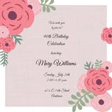 Corner Roses - Birthday Invitation